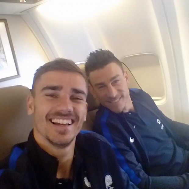 Antoine with Laurent in plane