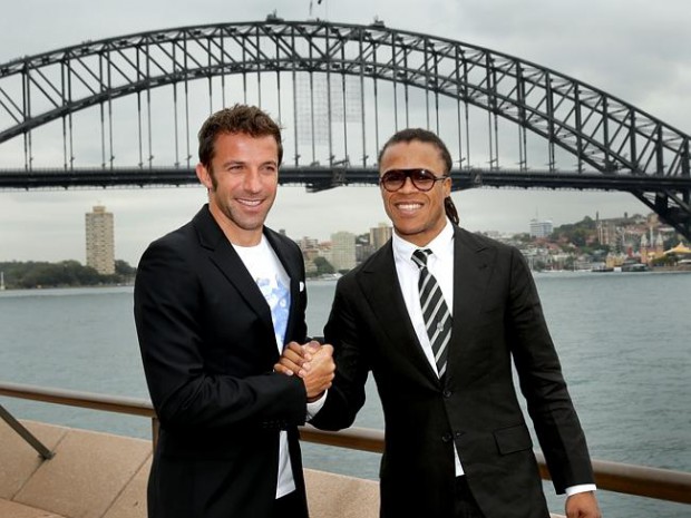 Alessandro Del Piero with Juventus legend Edgar Davids