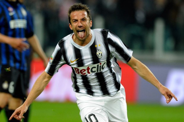 Del Piero celebrating after scoring a goal
