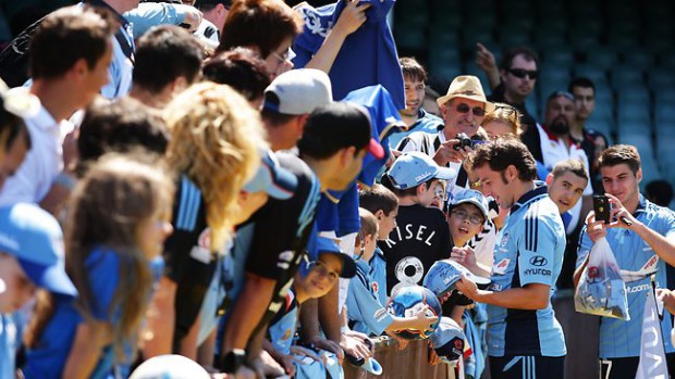 Del Piero signing autographs to fans