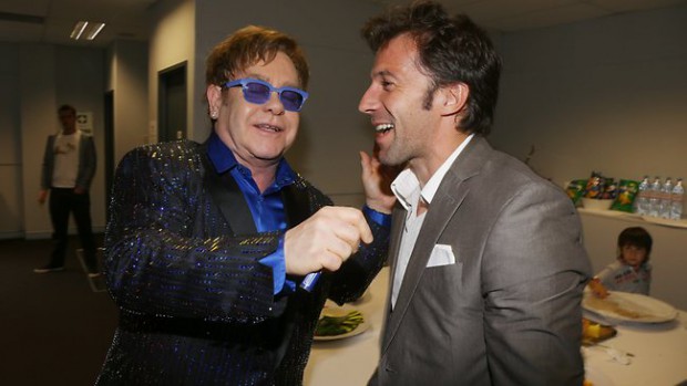 Del Piero with Sir Elton John