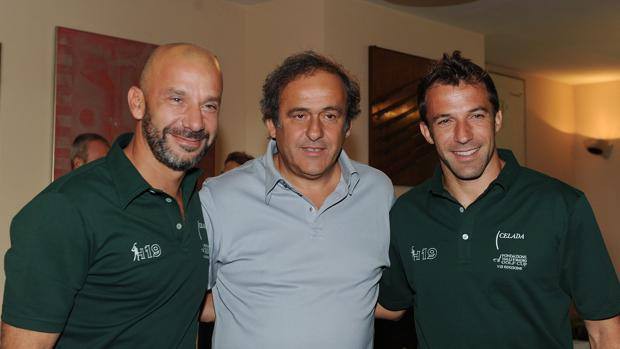 Del Piero with Vialli and Platini