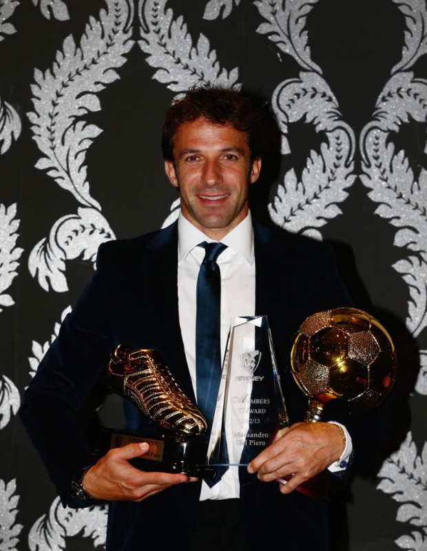 Alessandro Del Piero with his awards