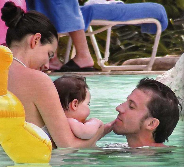 Del Piero playing with his son Tobias Del Piero