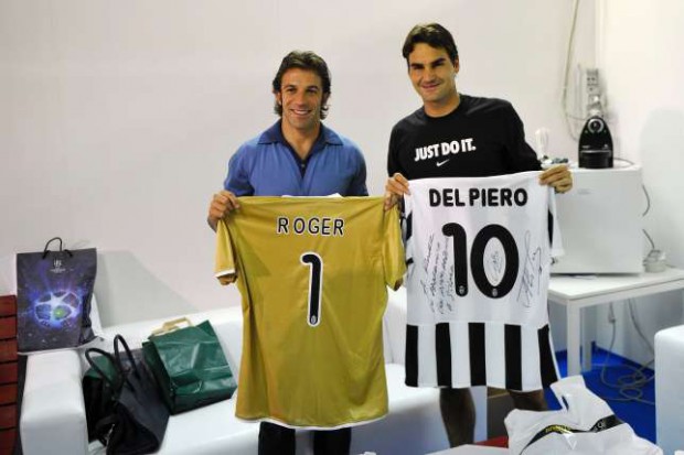 Roger Federer and Alessandro Del Piero