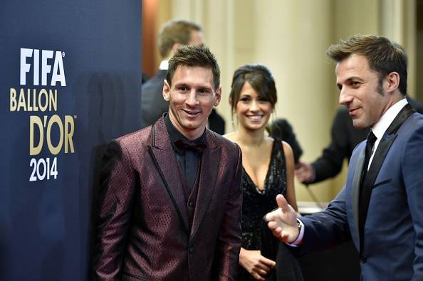 Alessandro Del Piero with Lionel Messi