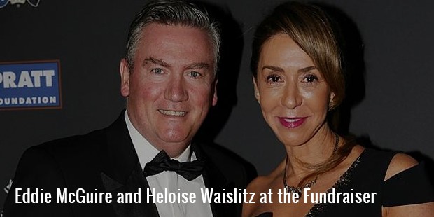eddie mcguire and heloise waislitz at the fundraiser