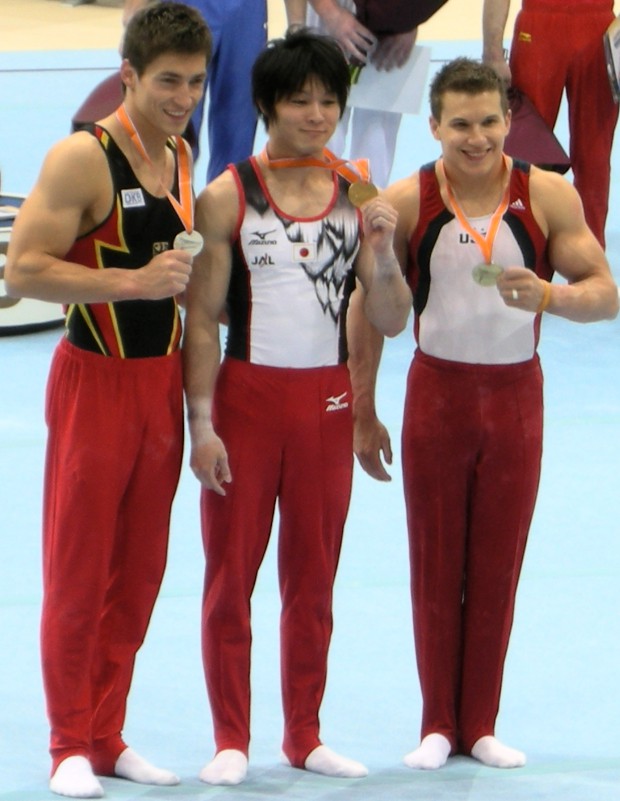 Kohei Uchimura with Philipp Boy and Jonathan Horton