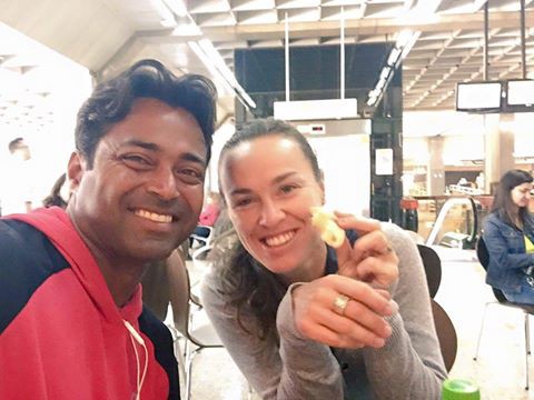 Leander Paes and Martina Hingis at Rio Olympics