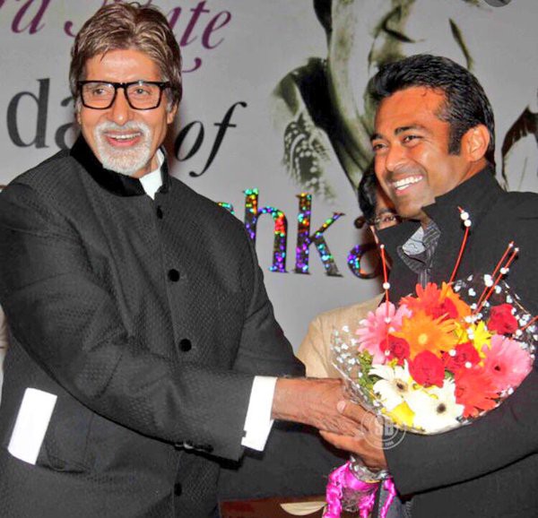 Leander Paes with Indian lengendary actor Amitabh Bachchan