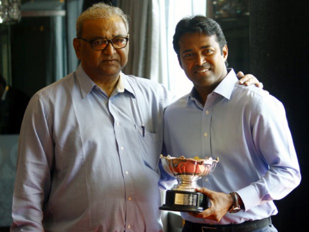 Indian Tennis star Leander Paes with his dad