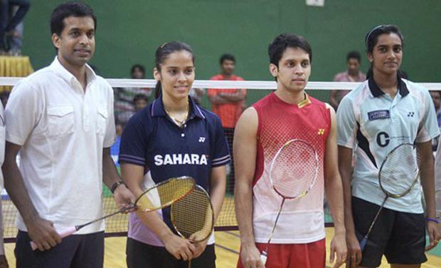 PV Sindhu with Kashyap, Saina and coach Gopichand