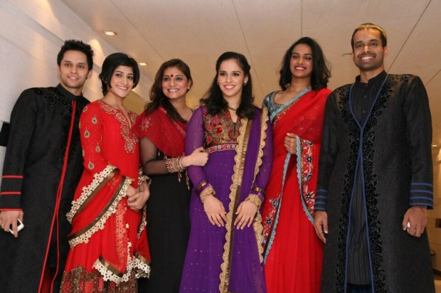 PV Sindhu and other Indian Badminton Stars during Indian Open Super Series opening cermony