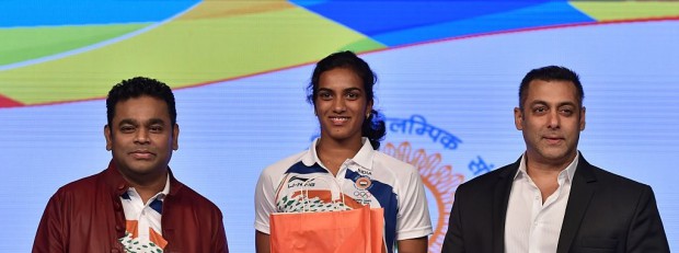 PV Sindhu with AR Rahman and Salman Khan