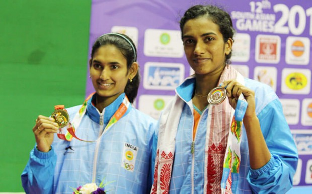 Young sensation Ruthvika Shivaniand with PV Sindhu
