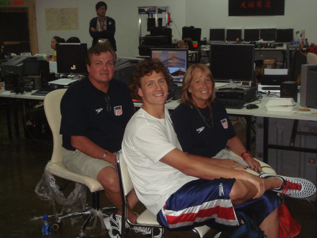 Ryan with his parents Steven and Ileana Lochte