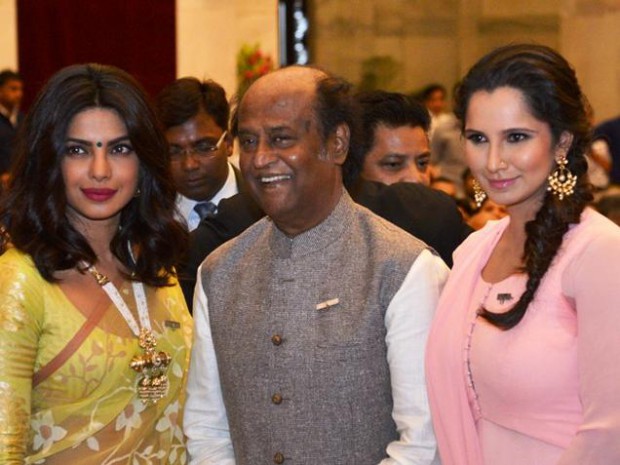 Sania Mirza with Priyanka Chopra and Superstar Rajnikanth