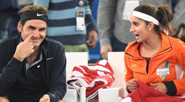Sania Mirza with Roger Federer