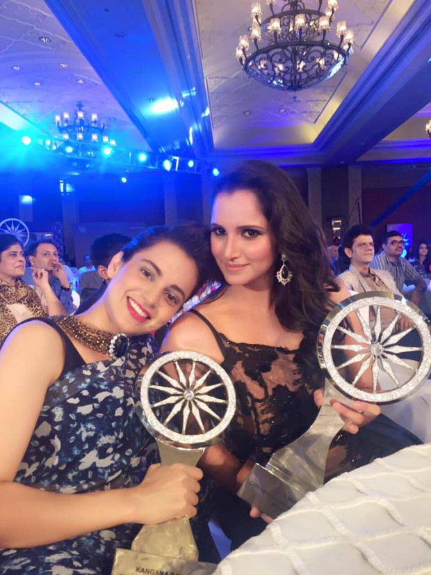 Sania and actress Kangana Rannaut at CNN-IBN awards