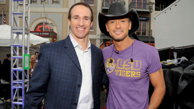Tim McGraw with Brees for a charity event