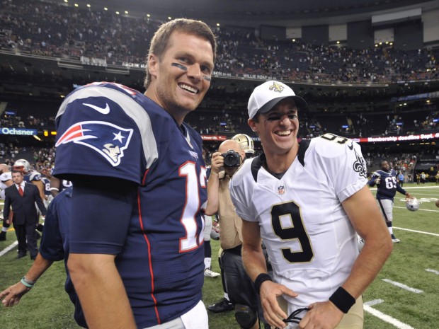 Tom Brady with Drew Brees