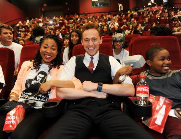 Tom watching Thor: The Dark World movie with NYC kids