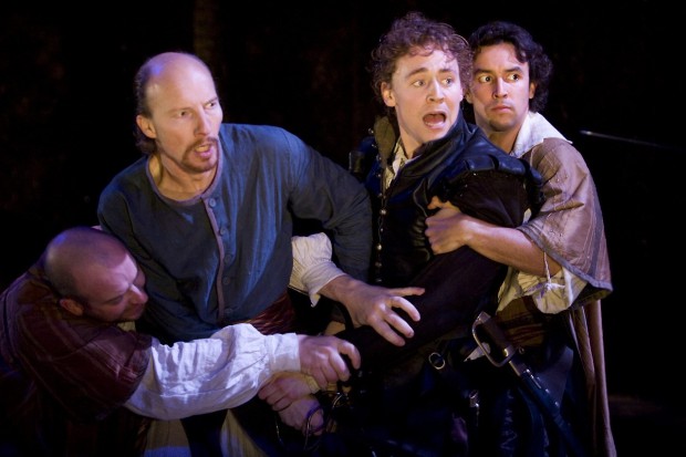 Tom Hiddleston as Cassio in Shakespeare's Othello.