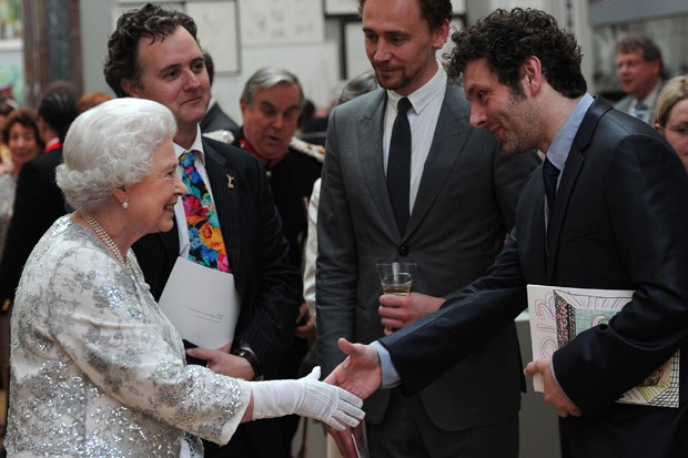 Tom Hiddleston with the Queen