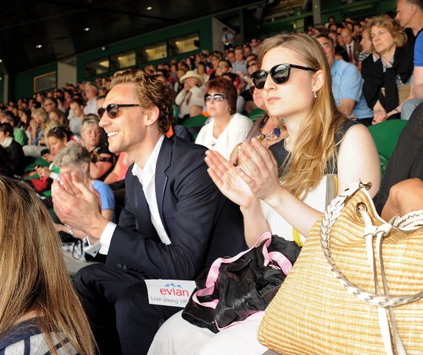 Tom watching Wimbledon game with his sister Emma