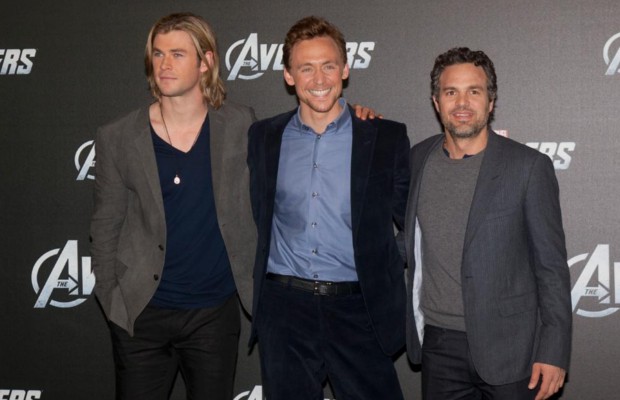 Tom with Chris Hemsworth and Mark Ruffalo