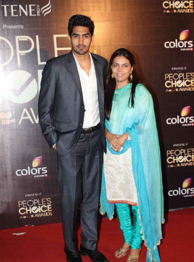 Vijender and his wife Archana at an event
